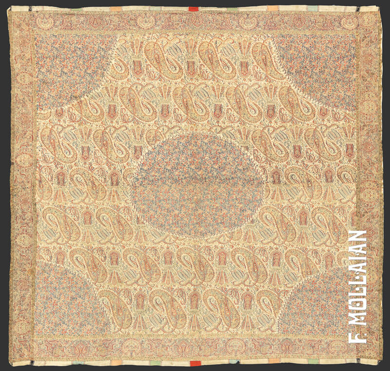 Antique Kashmir Silk Textile n°:64844388